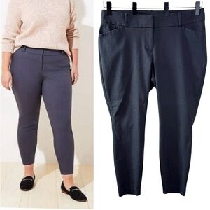 Ann Taylor LOFT Plus Skinny Marisa Ankle Pants Coastal Grey Office Size 16